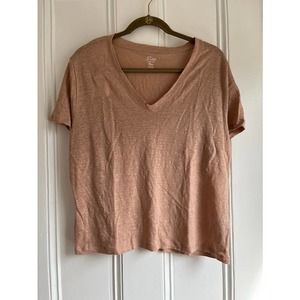 J.Crew Perfect Linen Tee Tan XL